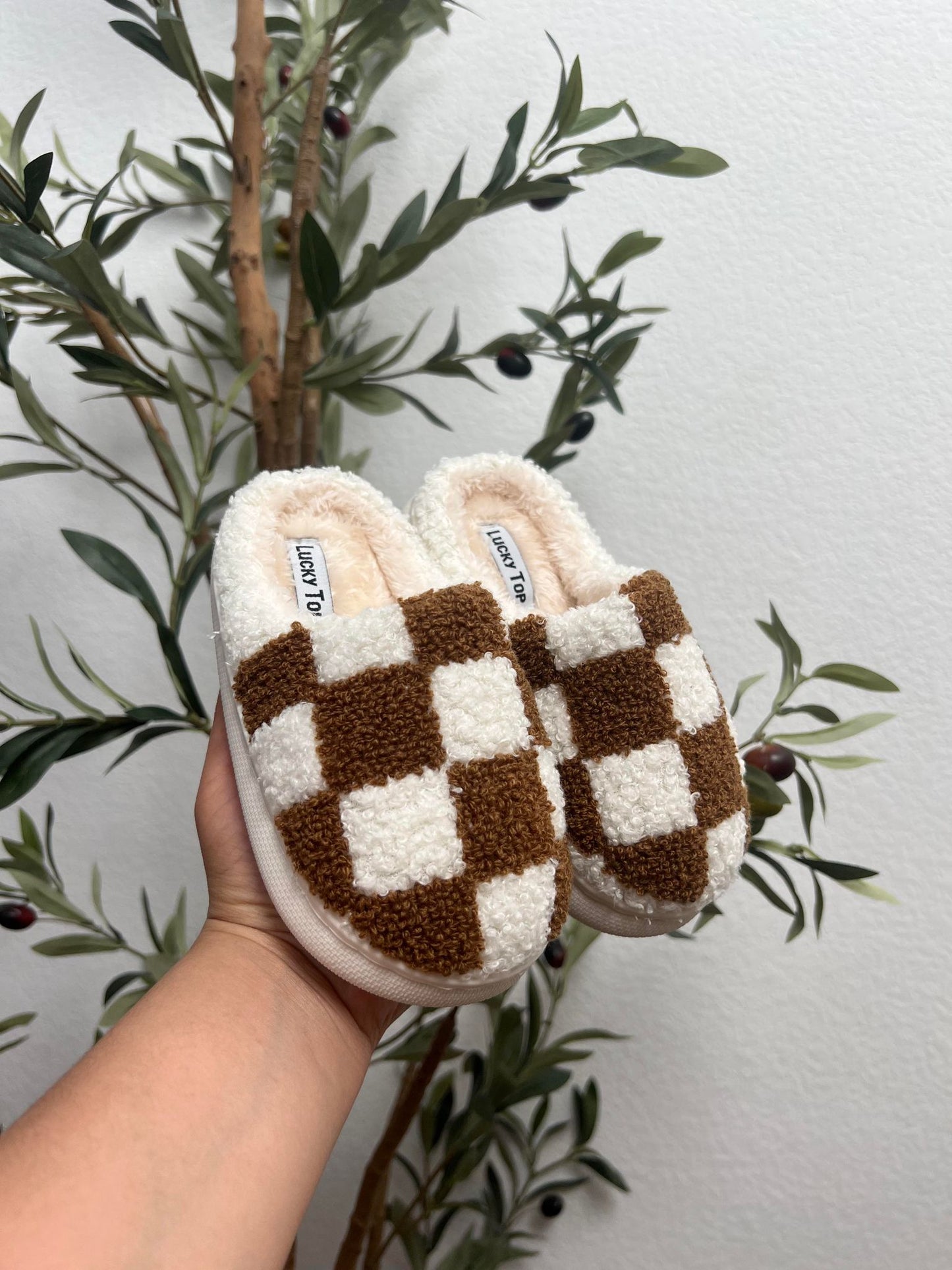 Checker Slide - Taupe