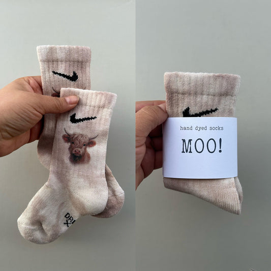 Moo! - Tan TD socks